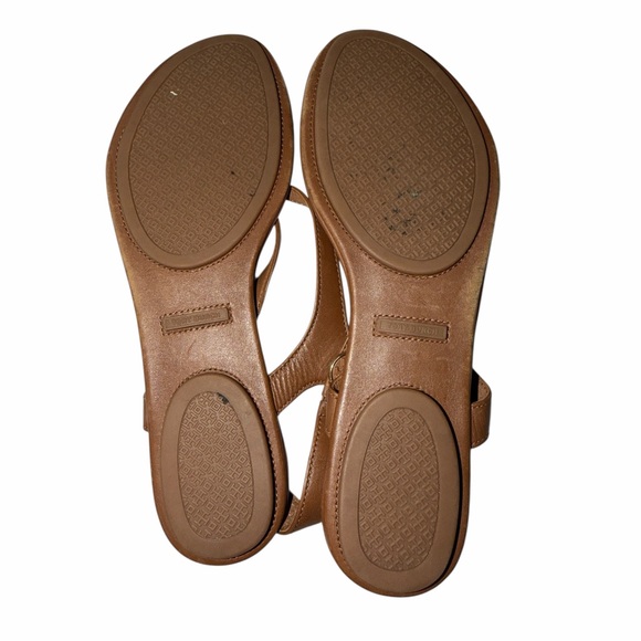 Tory Burch Brown Leather Thong logi sandal size 9 - Picture 4 of 12